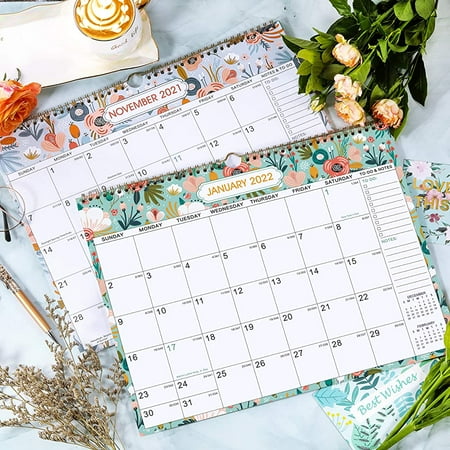 2021-2022 Calendar Twin-Wire Binding Dec Hanging Loop 2022 Monthly Wall Calendar 2021-2022 with Julian Dates 2021 Thick Paper Perfect for Organizing Jul 8.5 x 11